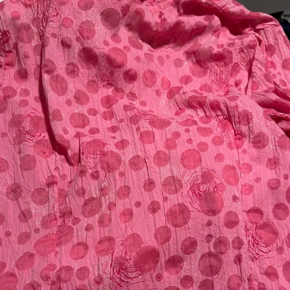 Cato Pink Button‎ Down Women's Shirt 14/16W gorgeous sparkly Polka dots - Picture 15 of 15